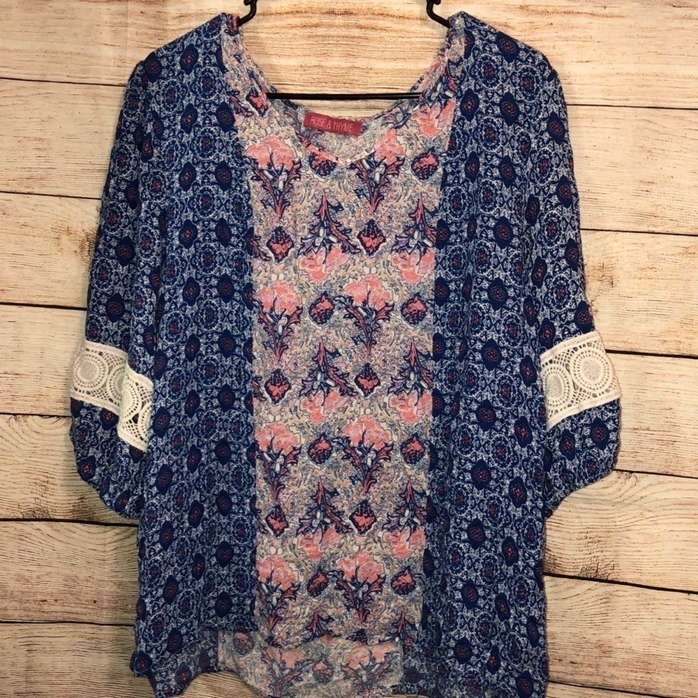 ROSE & Thyme floral Paisley Shirt size M-L